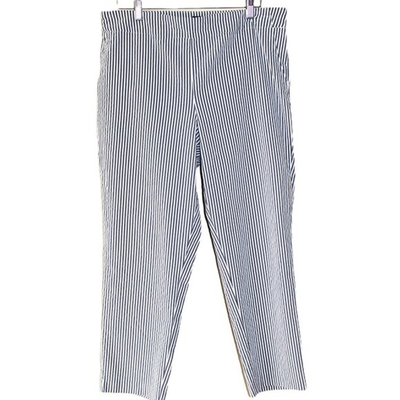 JONES NEW YORK Striped Nautical Stretchy Warm-Weather Cropped Pants (16W) - Picture 1 of 10